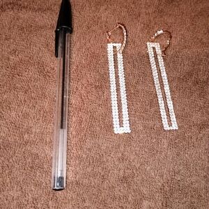 Elegant Gold and Rhinestone Drop Earrings